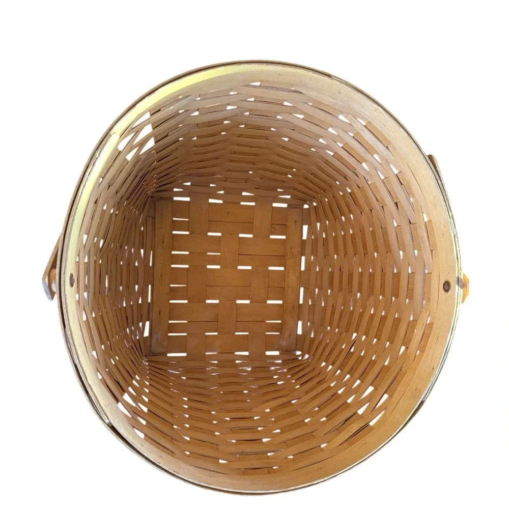 Longaberger 1998  Basket Large Round‎ Basket  Signed 12x10  Liner Grandma Core